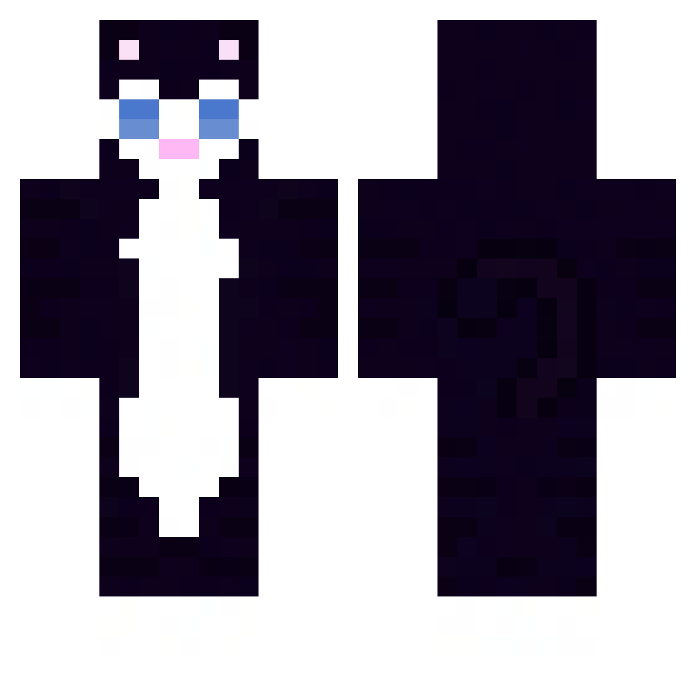 Tarbess Minecraft skin, front and back view