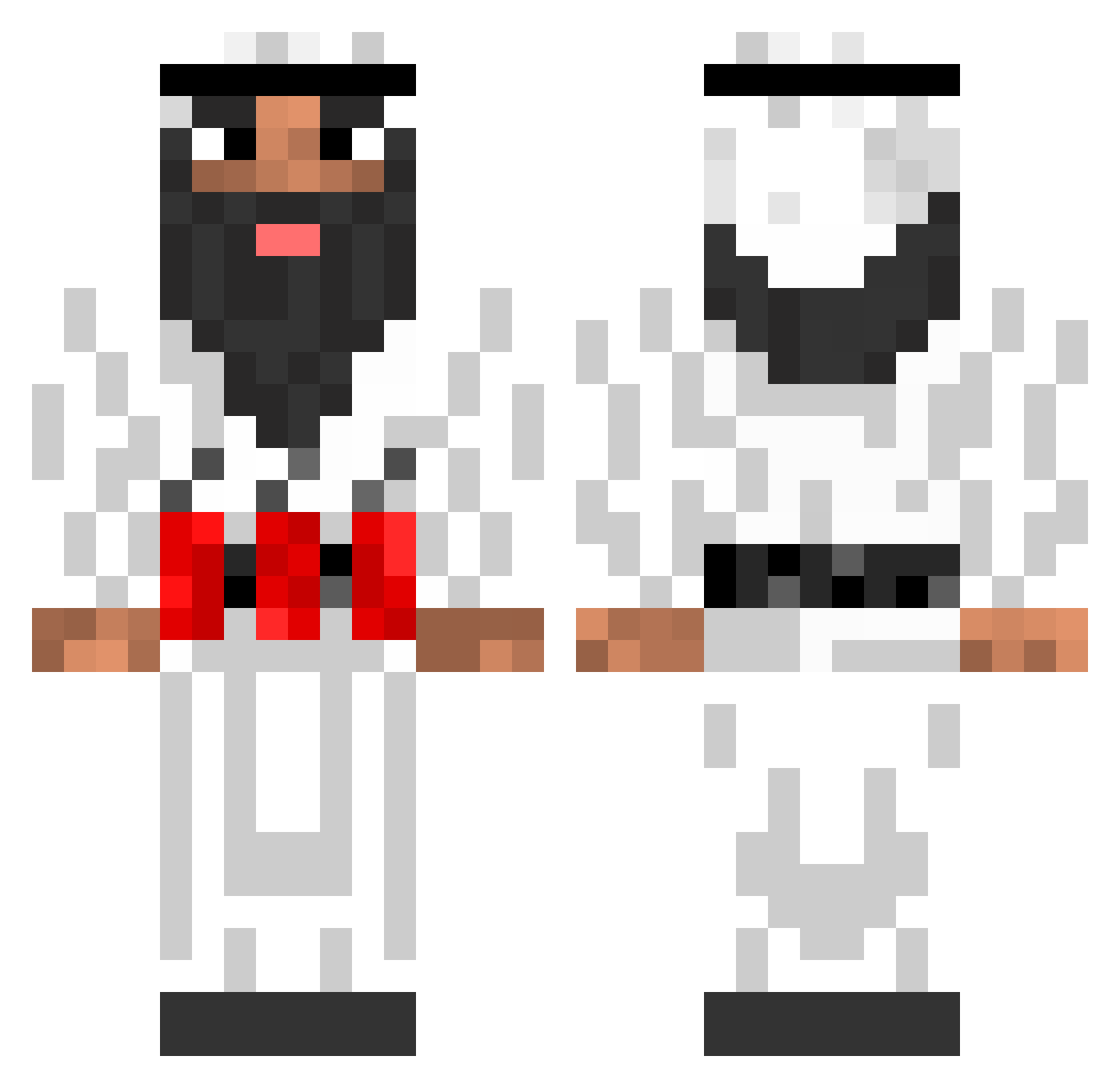 Lakash Minecraft skin, front and back view