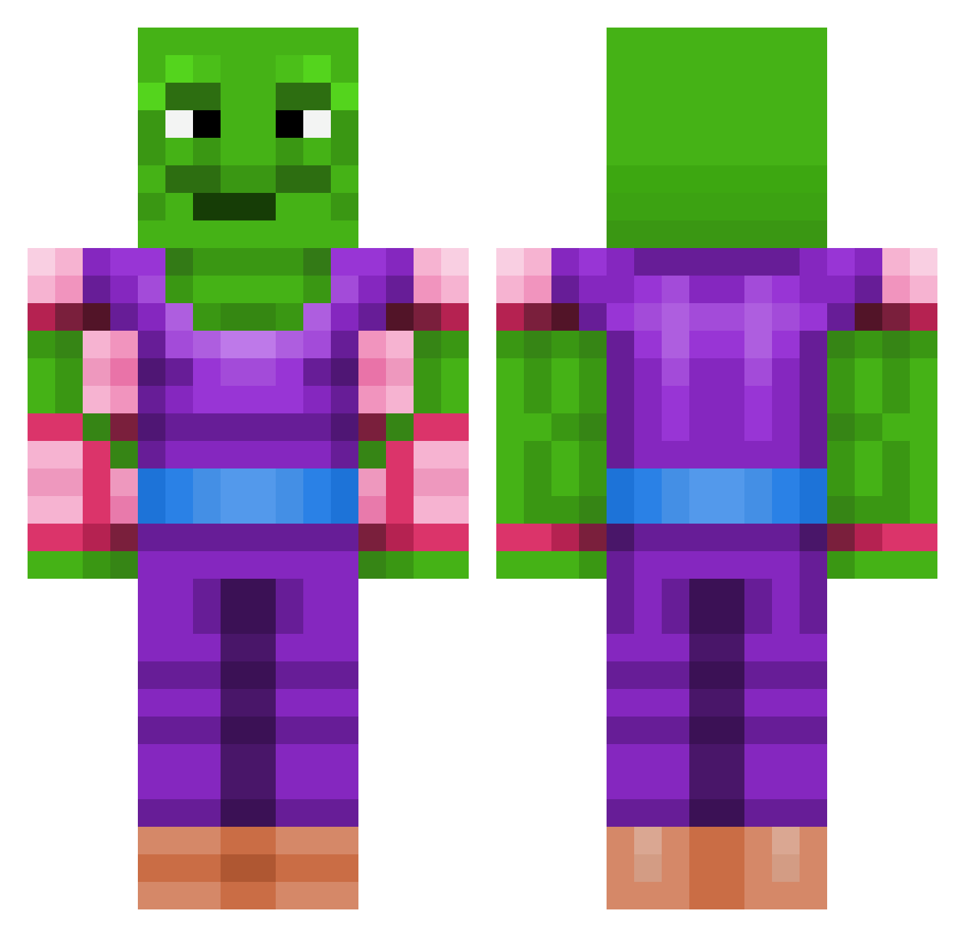 leeyamo Minecraft skin, front and back view
