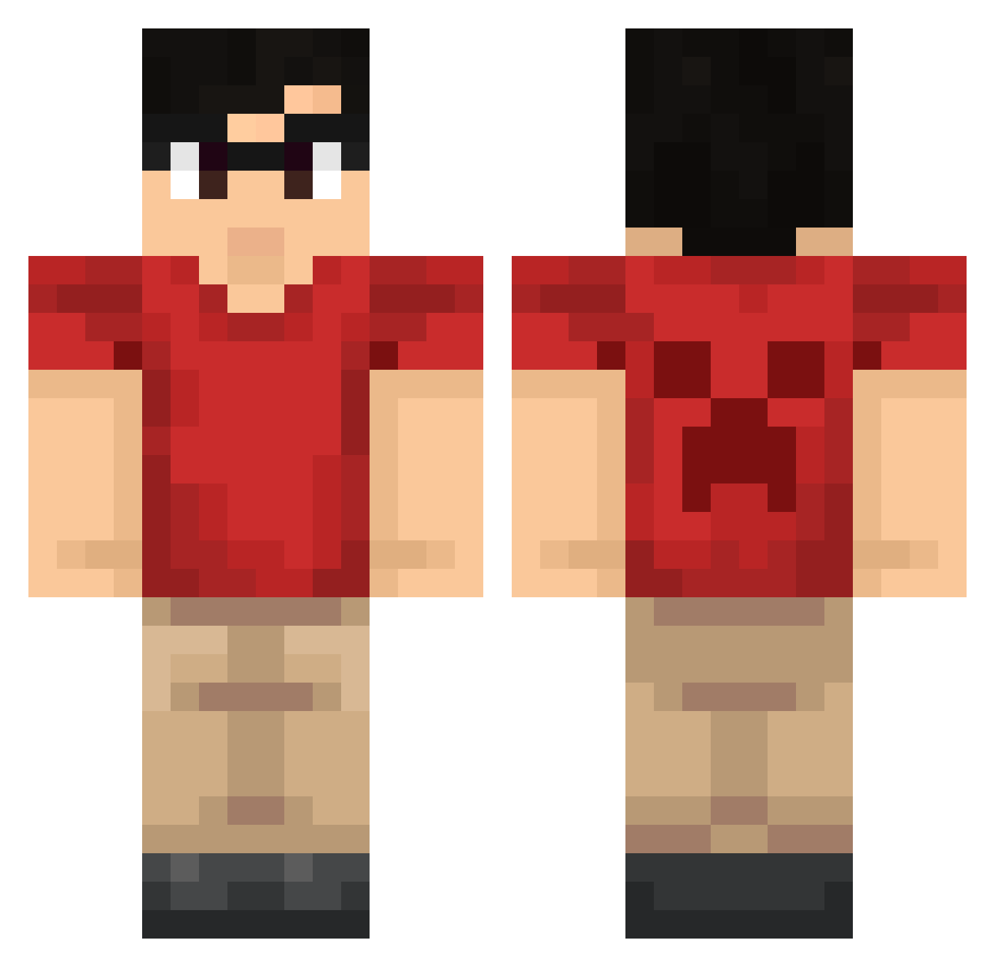 Knuppsama Minecraft skin, front and back view