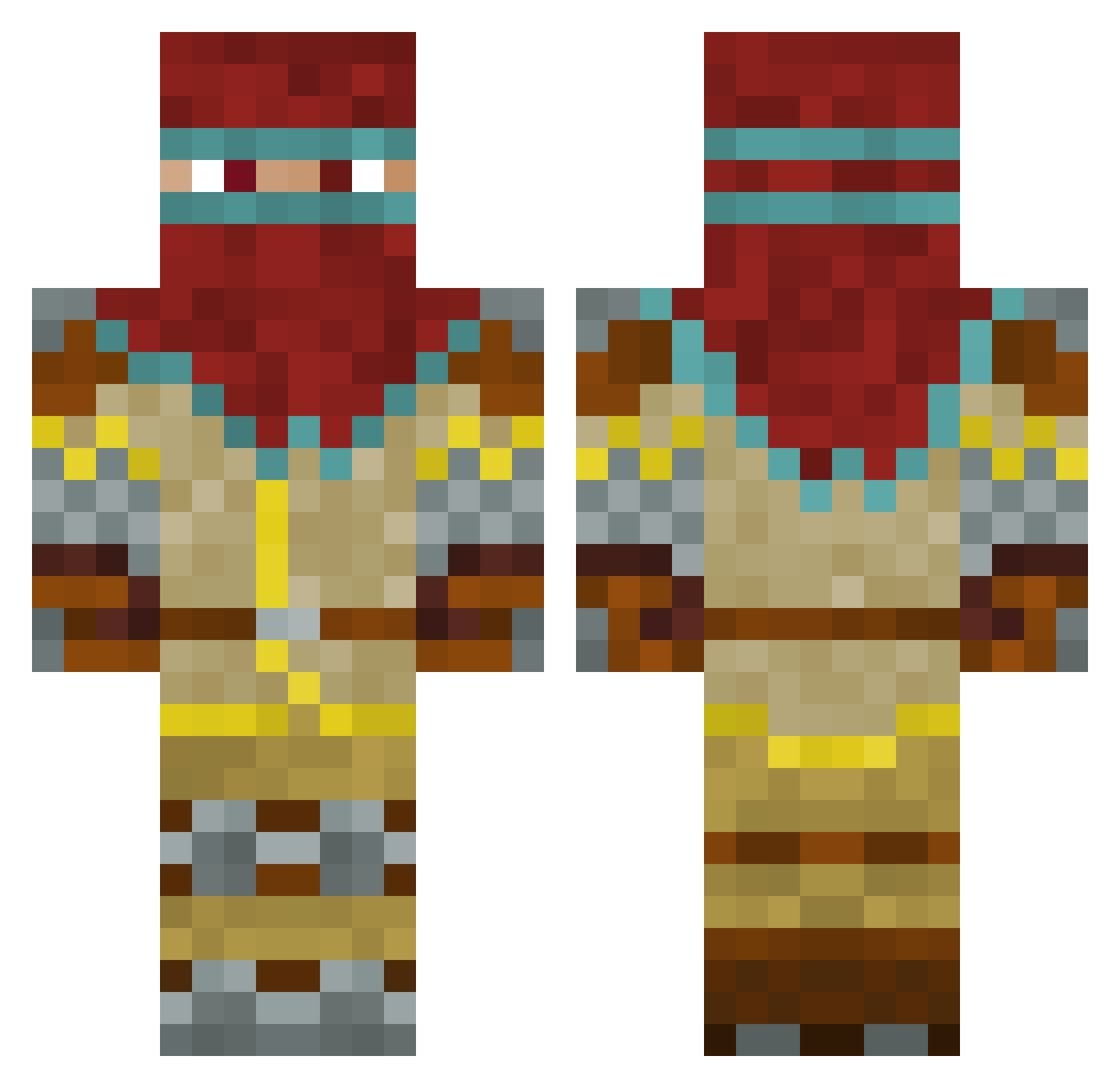 KnightArgon Minecraft skin, front and back view