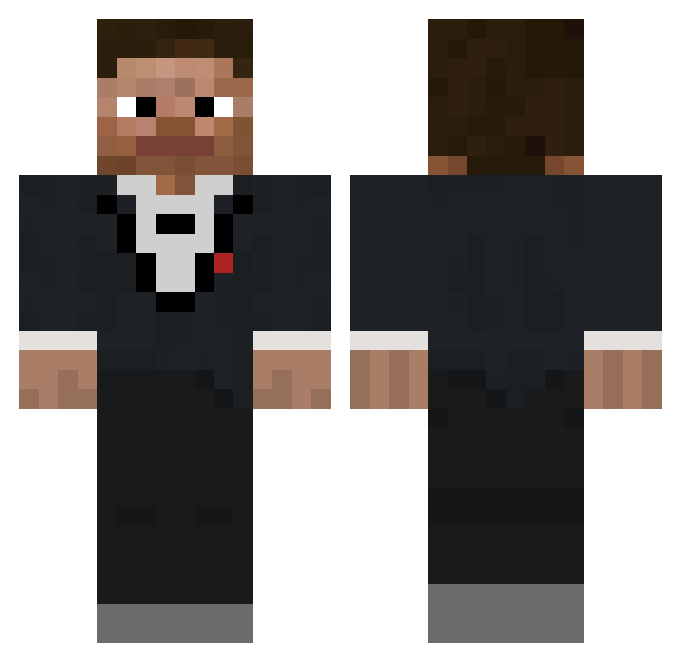 slipty Minecraft skin, front and back view