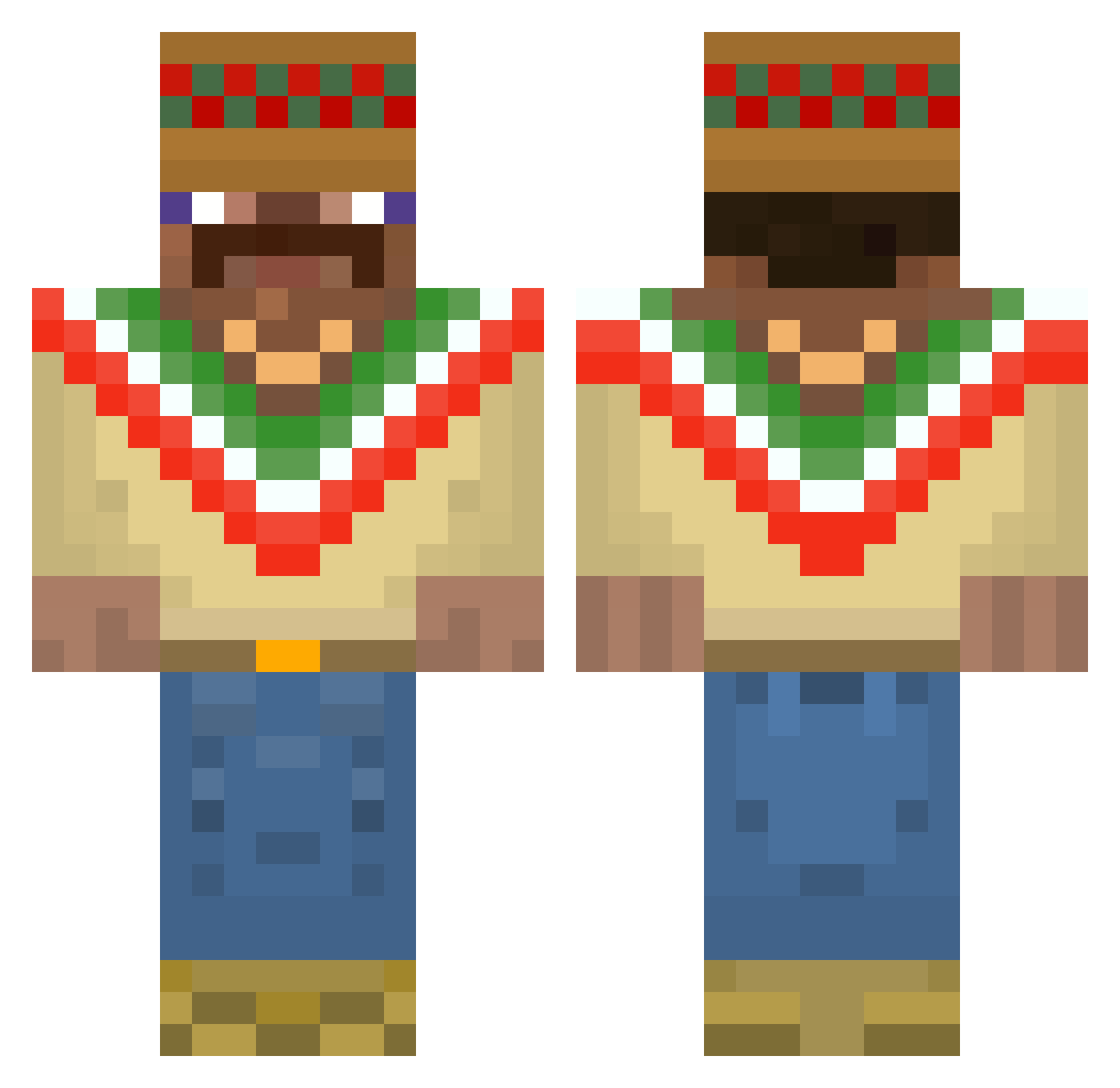 Lyk0 Minecraft skin, front and back view