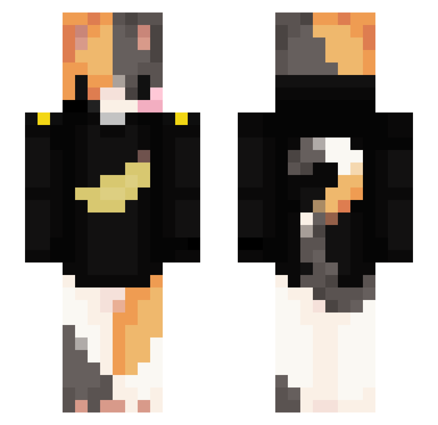 Introspectiv Minecraft skin, front and back view
