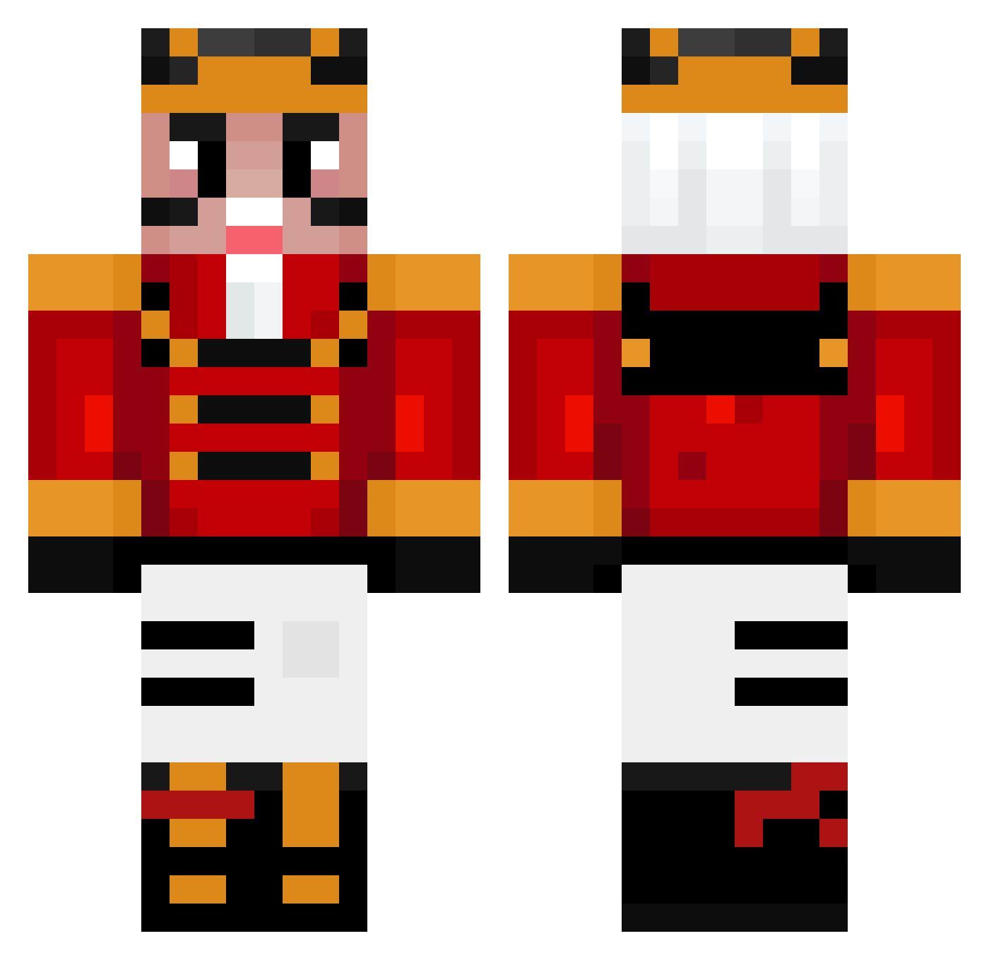 Nortiks Minecraft skin, front and back view