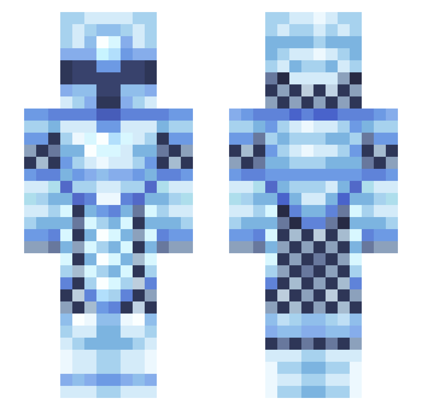 Blaghgul Minecraft skin, front and back view