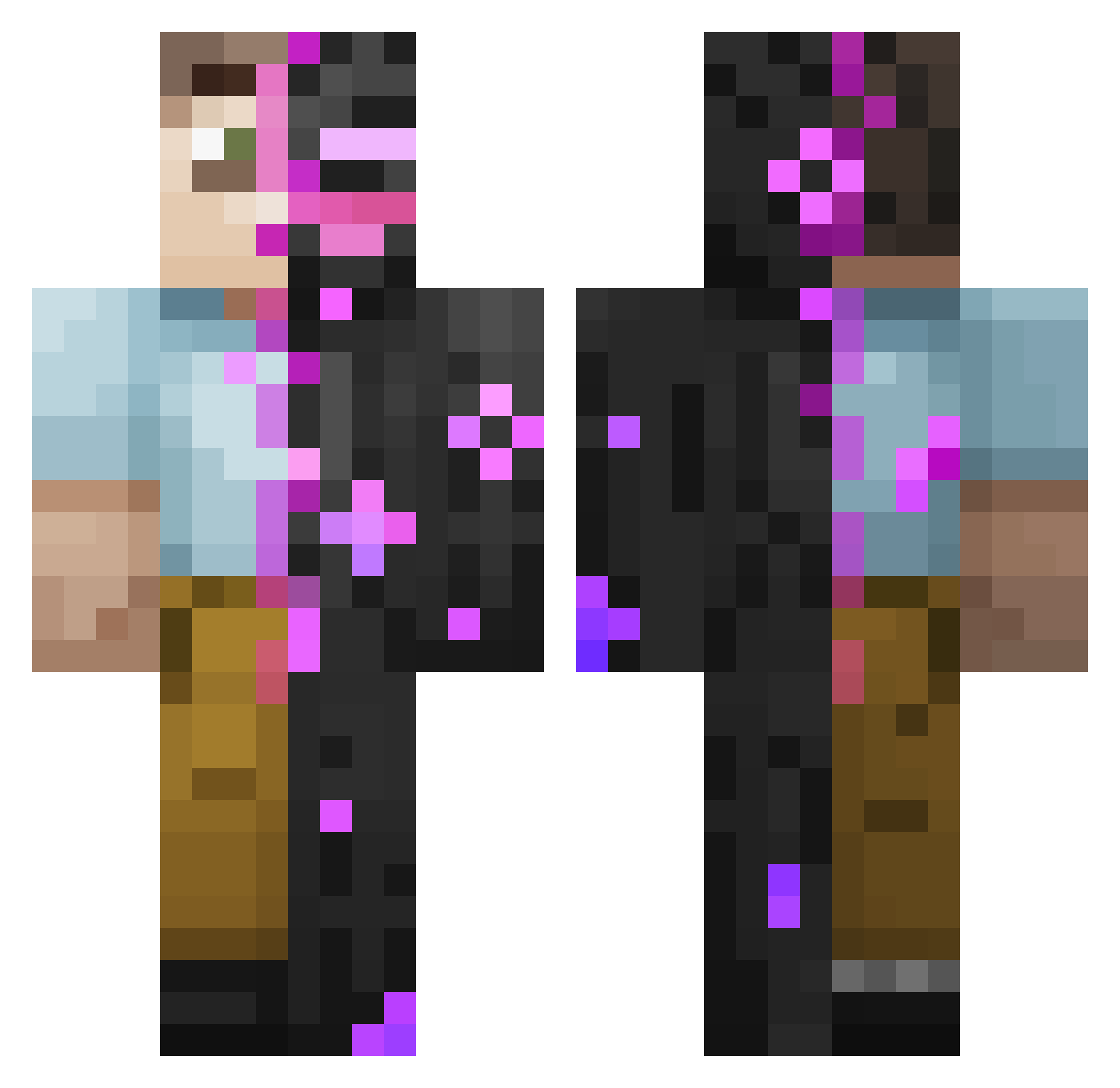 CodeineGuzzler Minecraft skin, front and back view