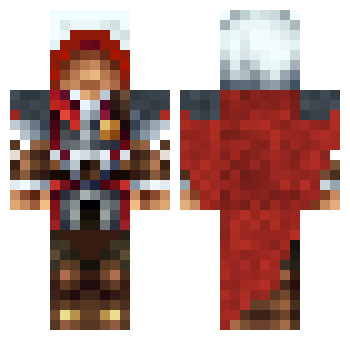 DeRoFuss Minecraft skin, front and back view