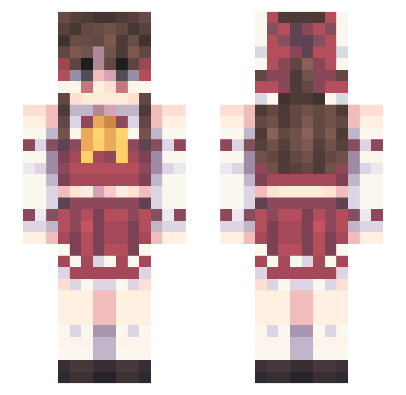 A1L1S Minecraft skin, front and back view