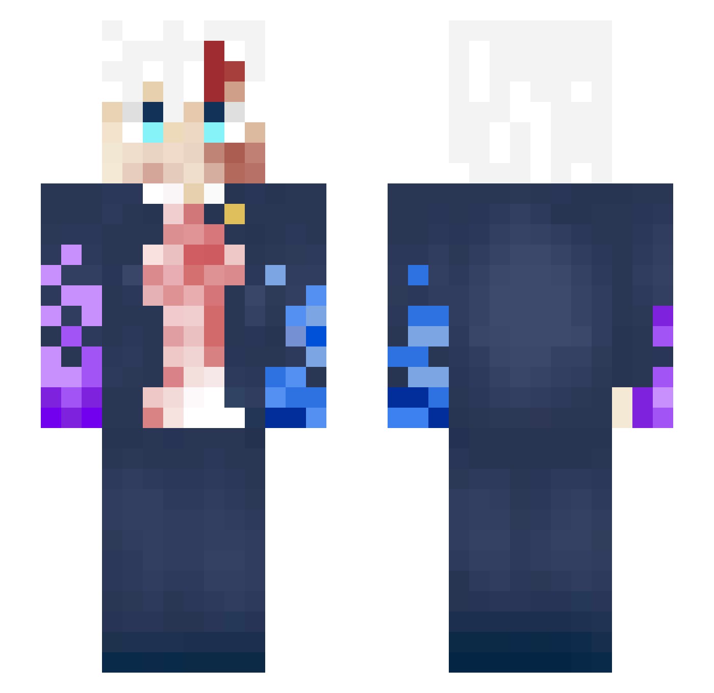 OfficialMilk122 Minecraft skin, front and back view