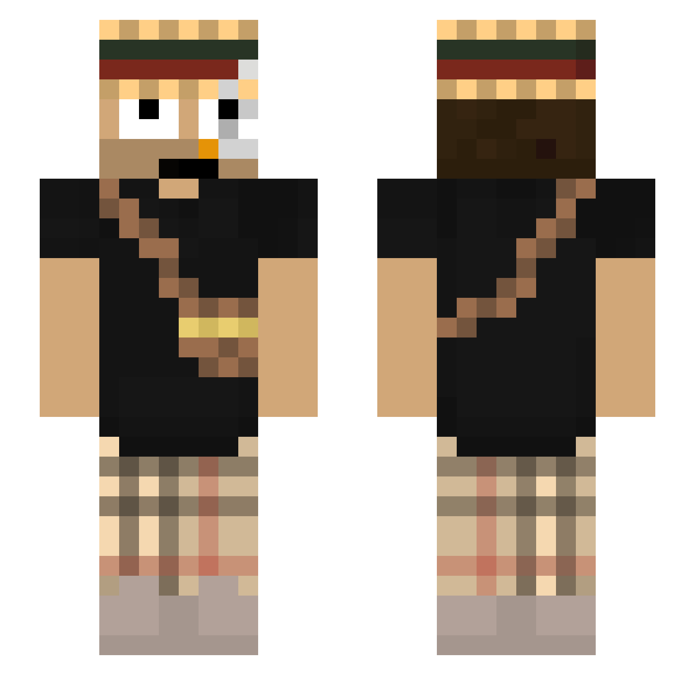 Kreams Minecraft skin, front and back view