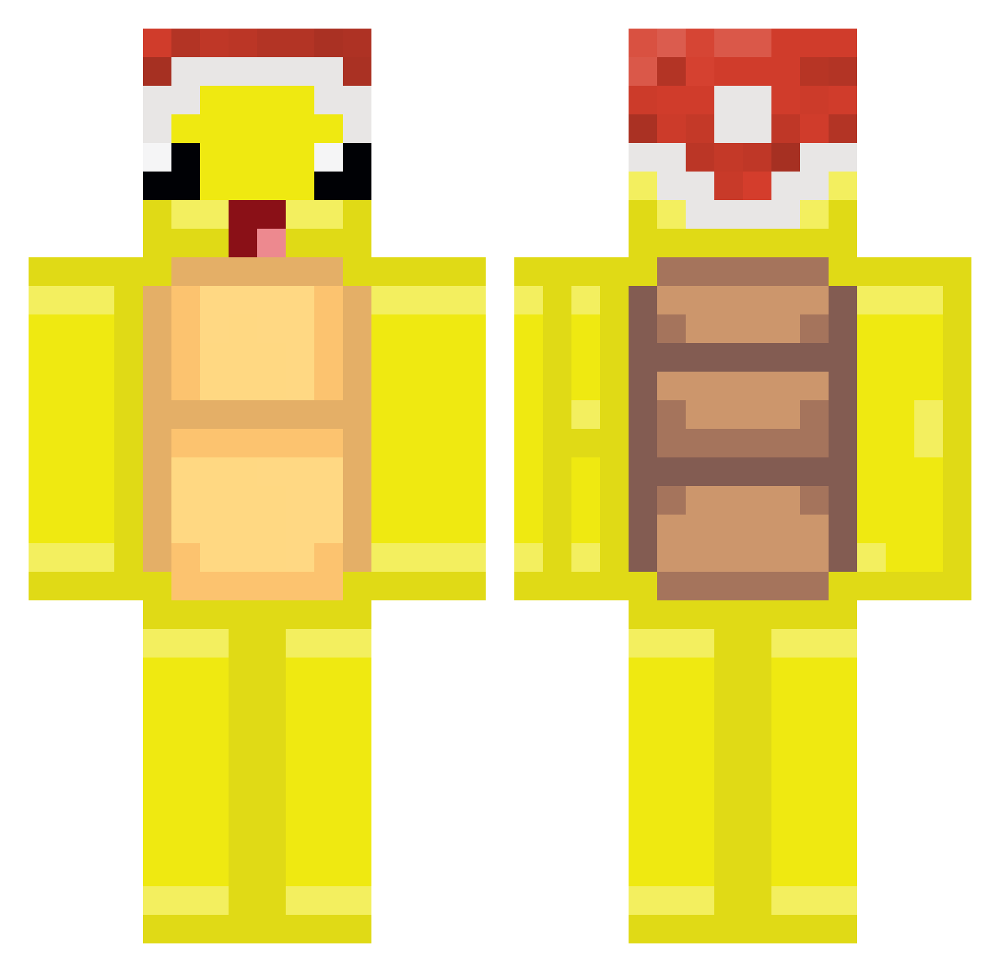 babaslop Minecraft skin, front and back view