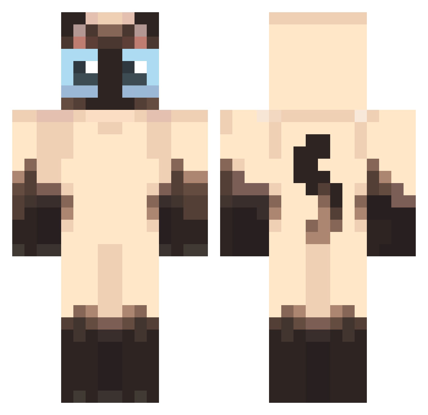 awwineii Minecraft skin, front and back view