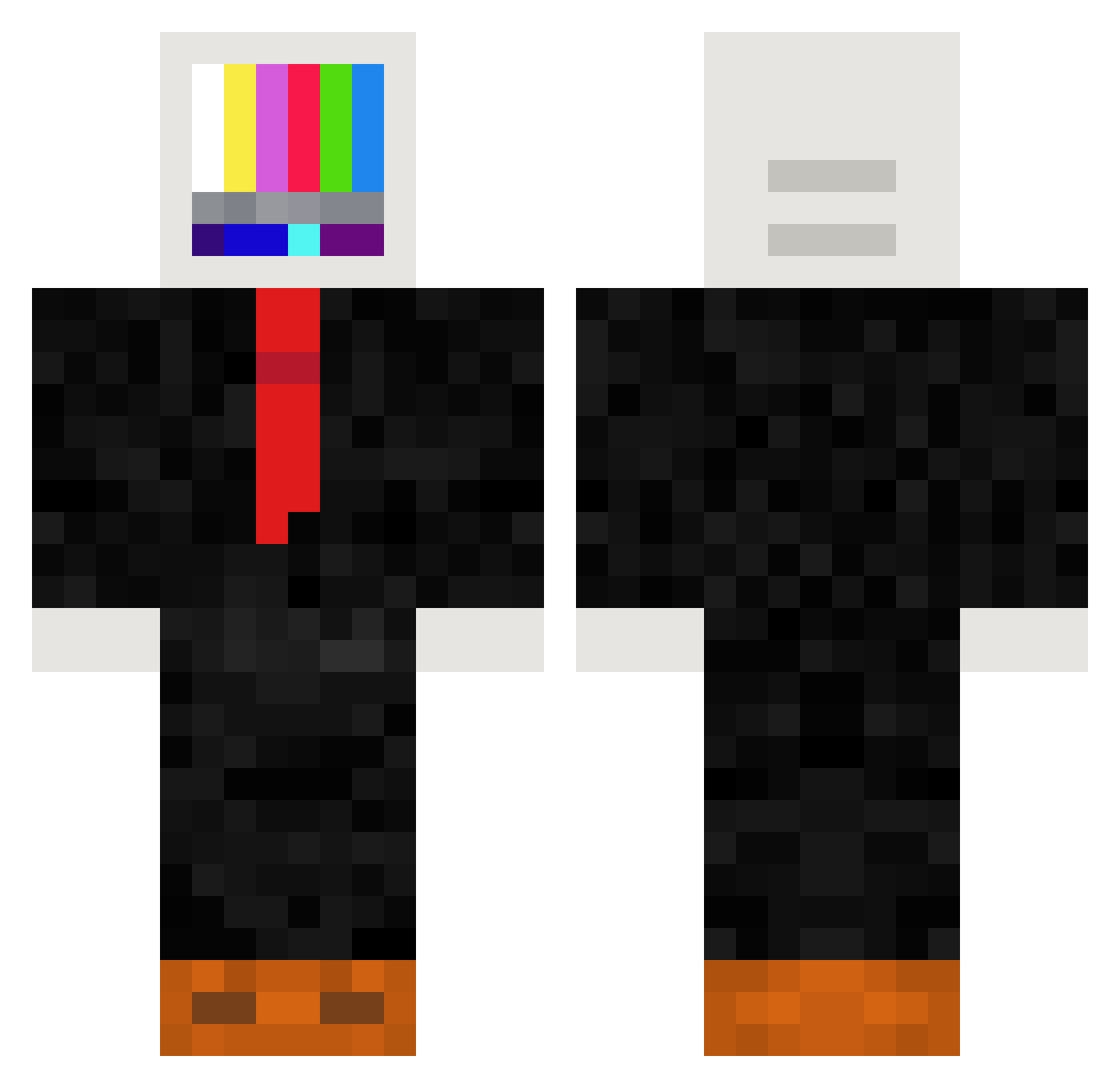 NYTGRAX Minecraft skin, front and back view