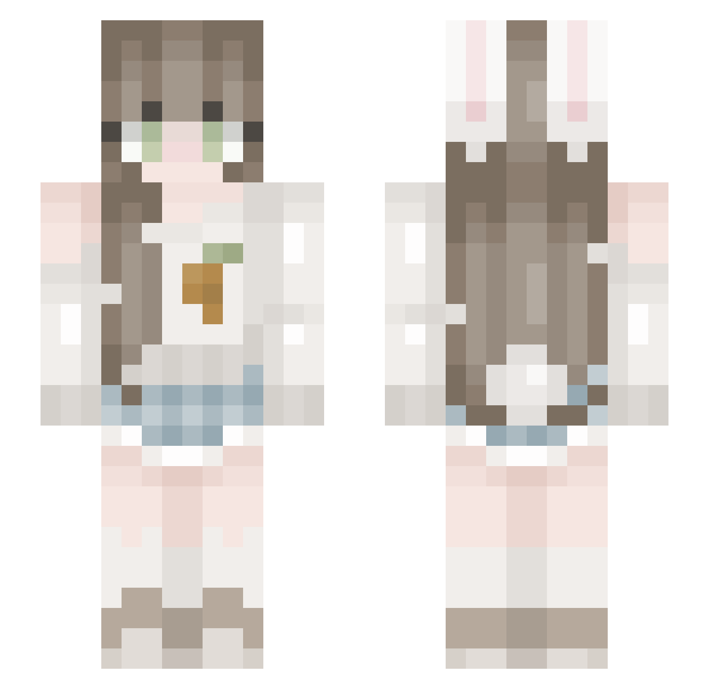 Purpley08 Minecraft skin, front and back view