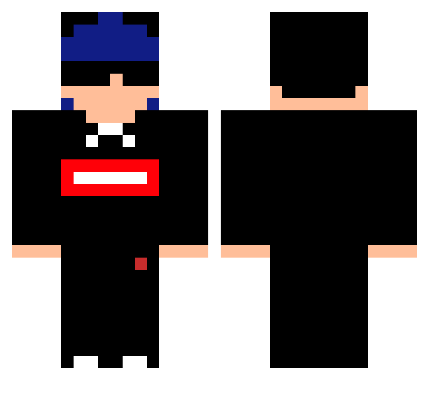 neverinlife Minecraft skin, front and back view