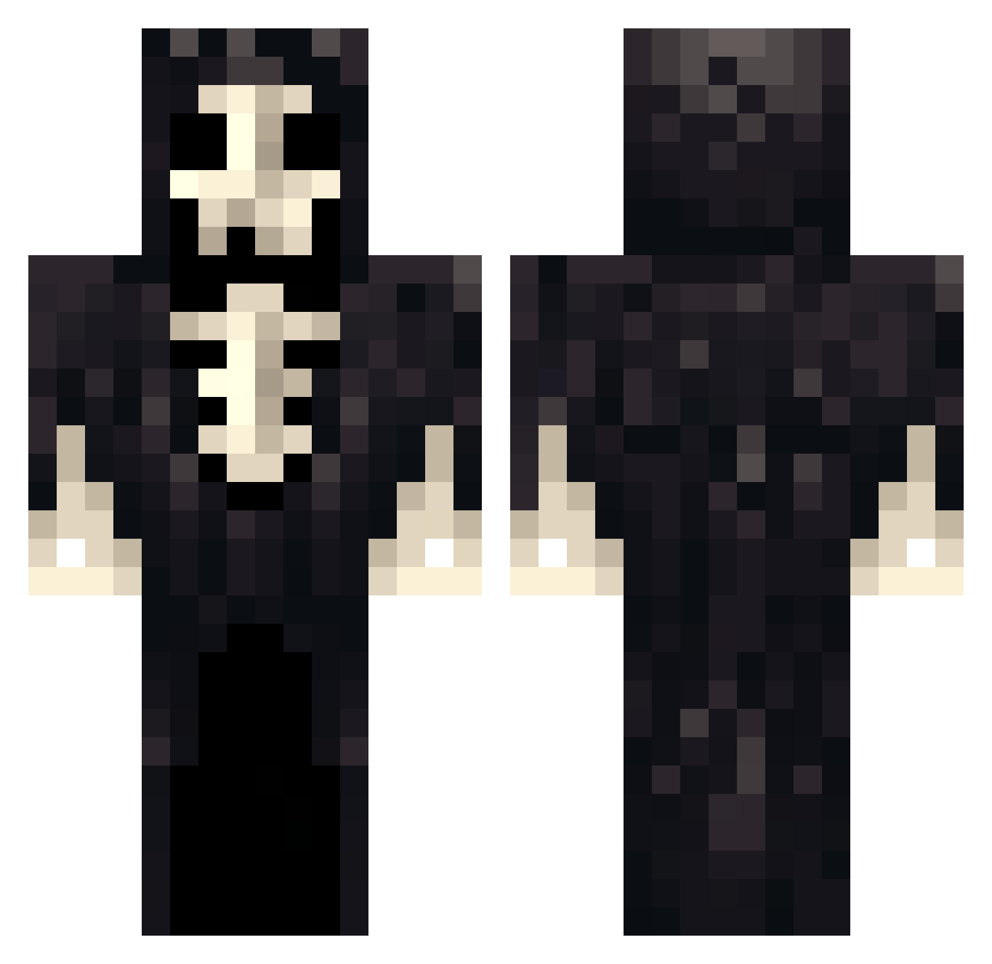 M_S_E Minecraft skin, front and back view