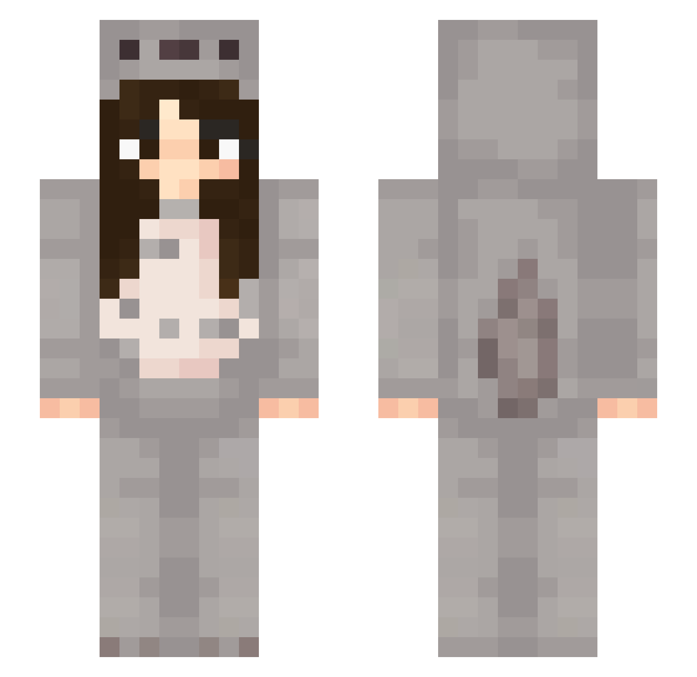 ettro Minecraft skin, front and back view
