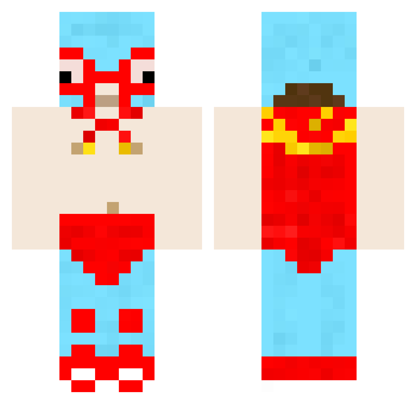 Emeth_XP Minecraft skin, front and back view