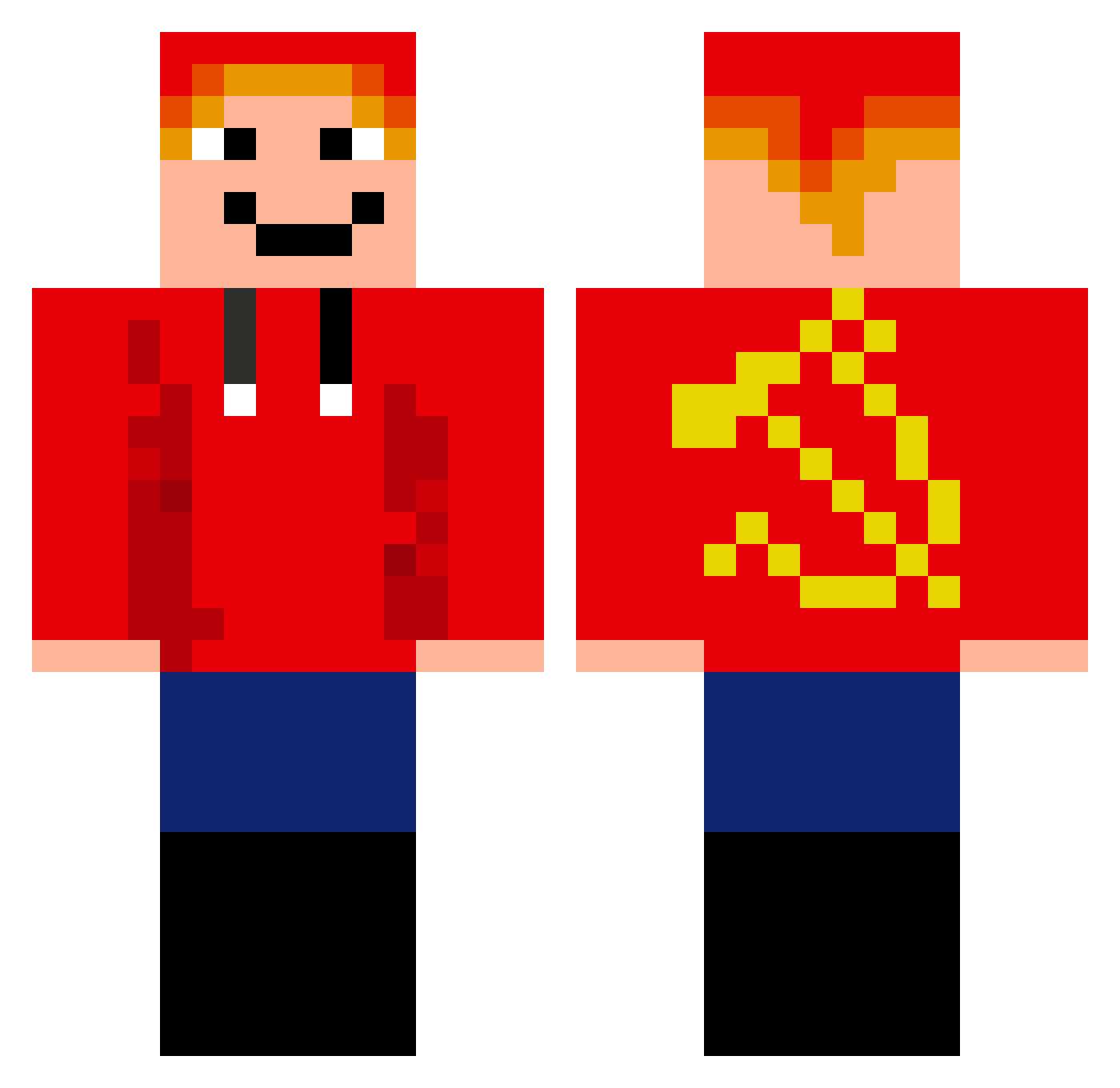 nr2010 Minecraft skin, front and back view