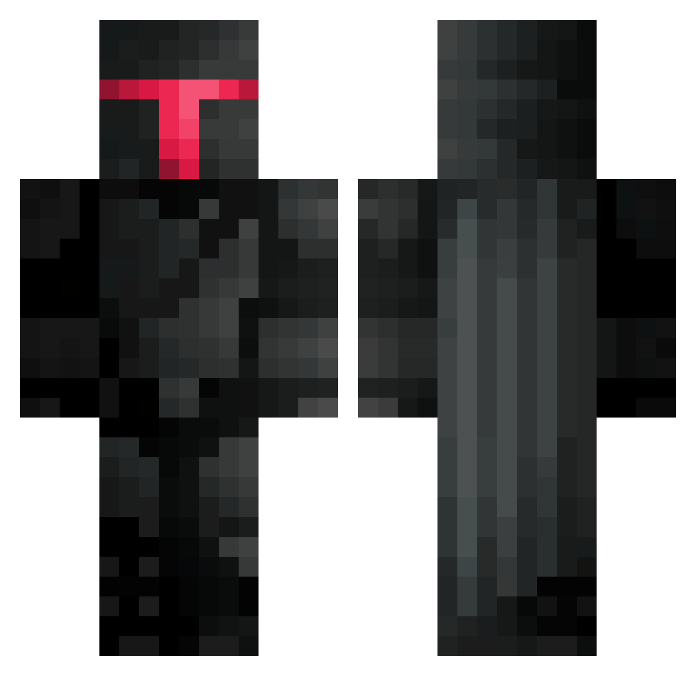 RedSp4de Minecraft skin, front and back view