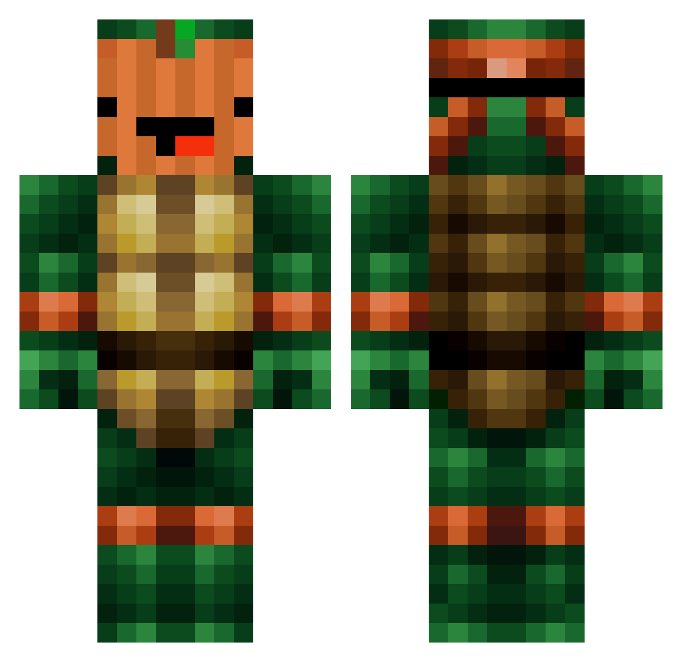 CorerDuNord Minecraft skin, front and back view