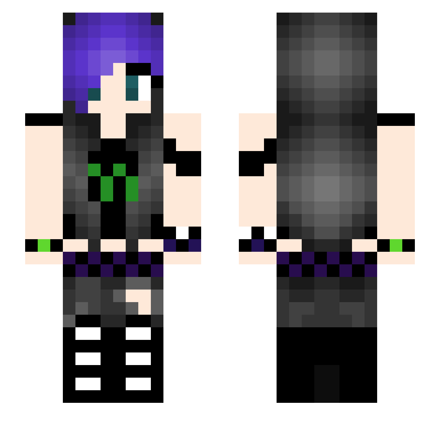 subp4r_r4ven Minecraft skin, front and back view