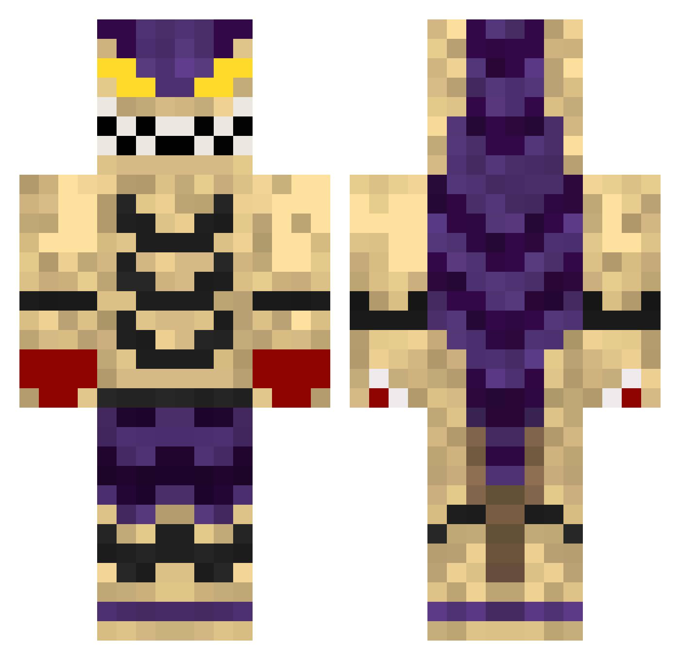 Ilovesharks36 Minecraft skin, front and back view