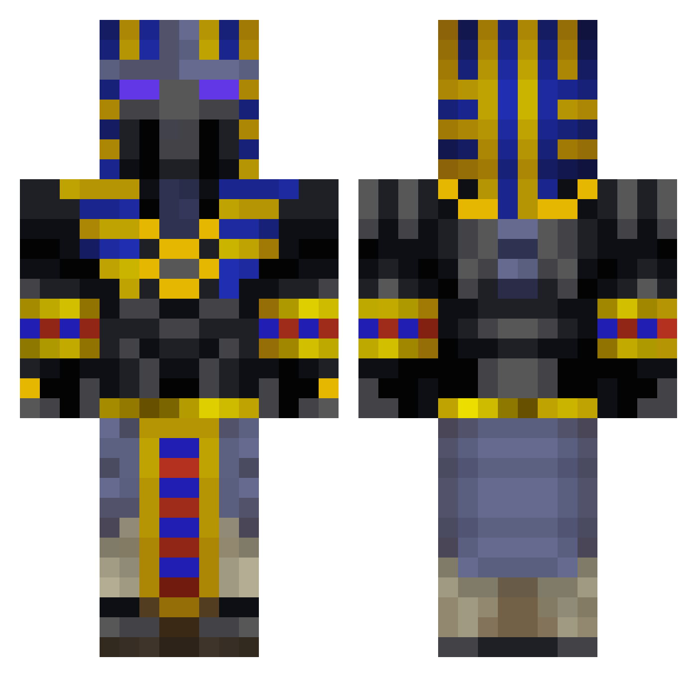 A_small_stream Minecraft skin, front and back view