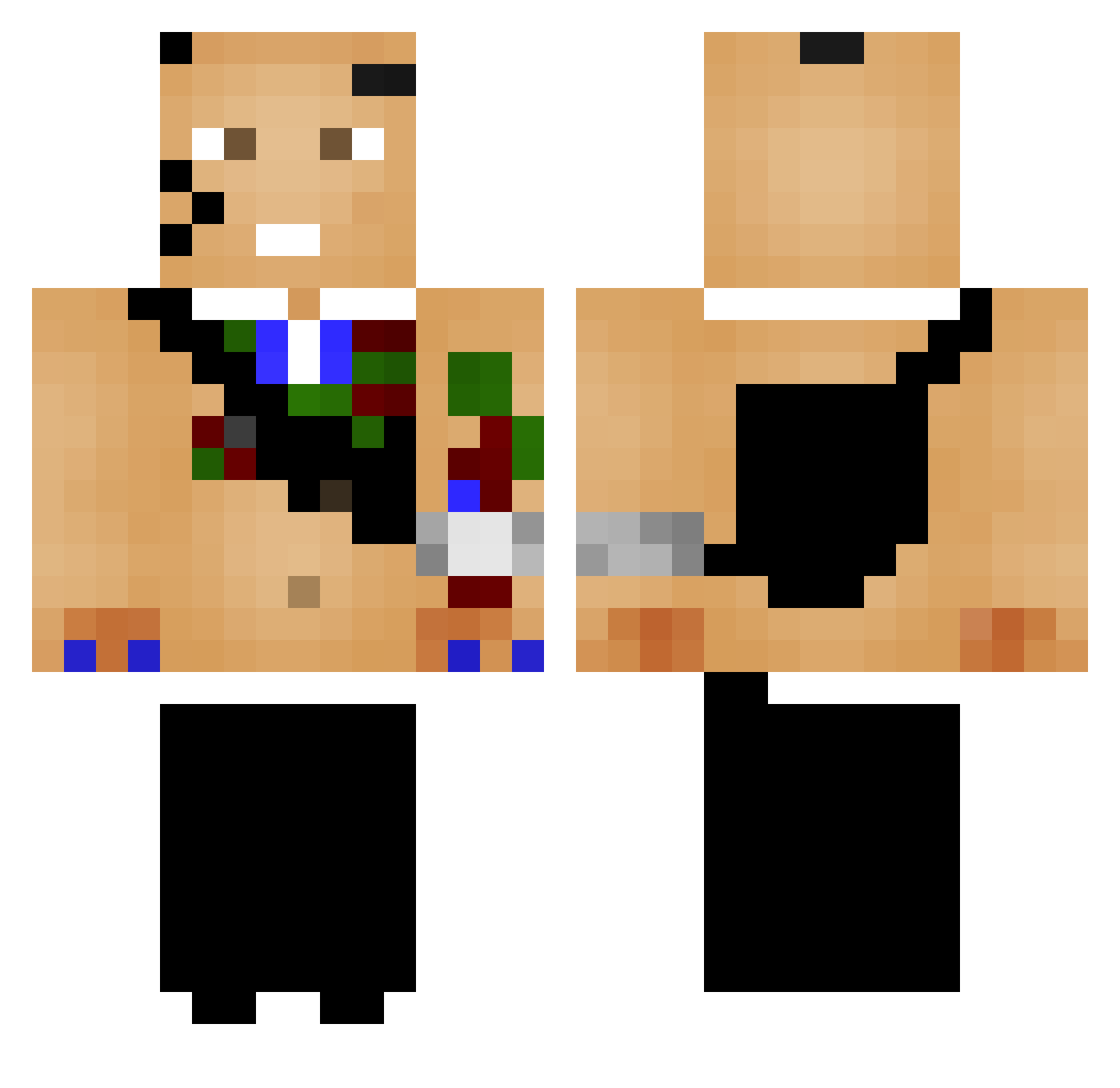 OsamazX_IQ Minecraft skin, front and back view