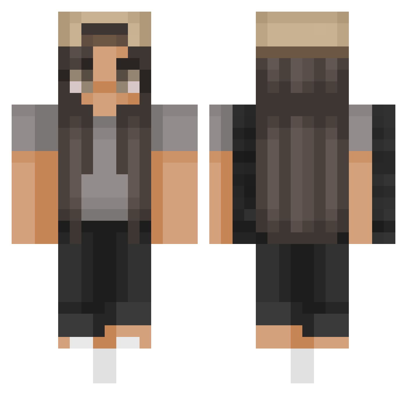 buttcheek69420 Minecraft skin, front and back view