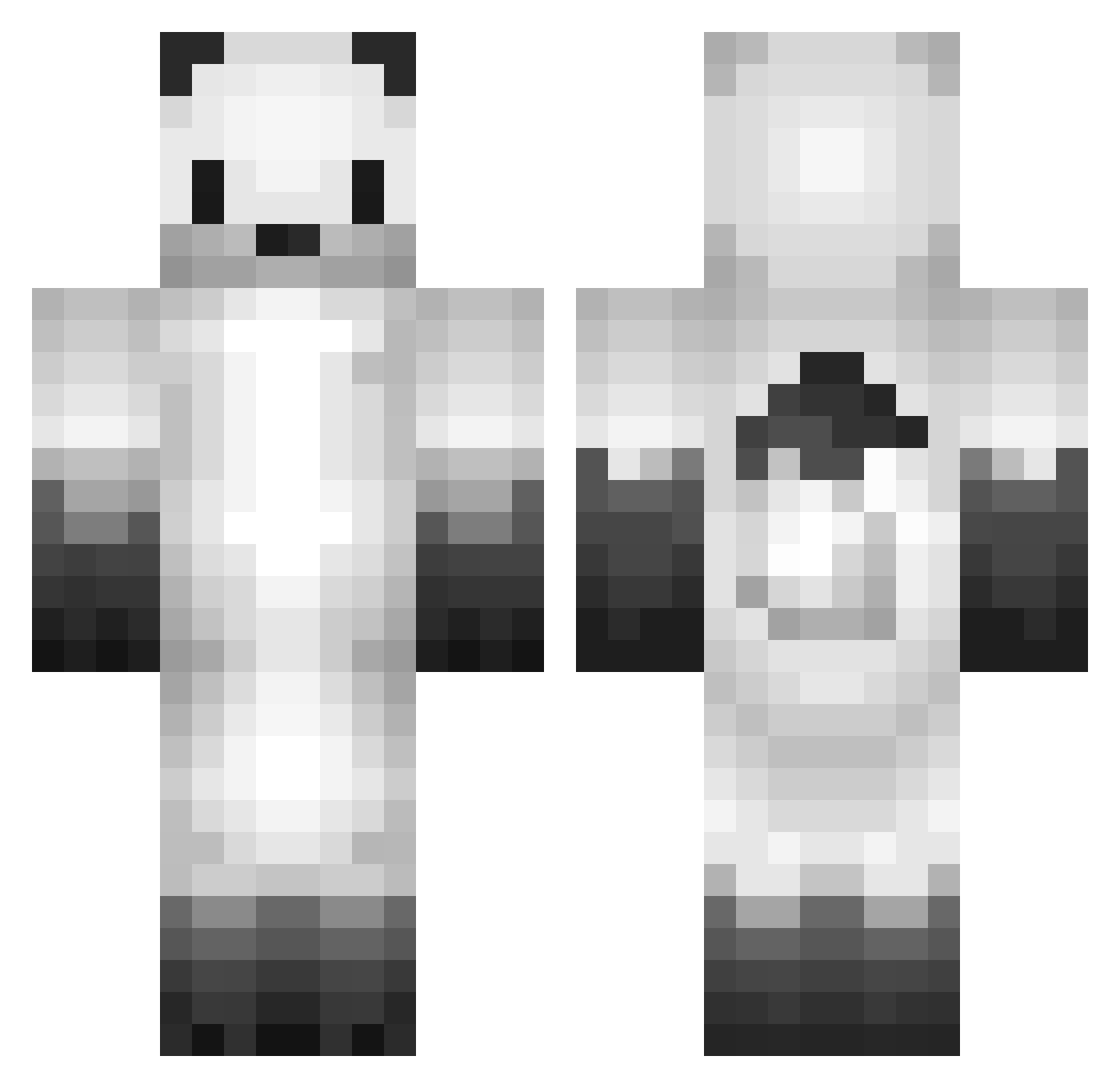 xNaiko Minecraft skin, front and back view