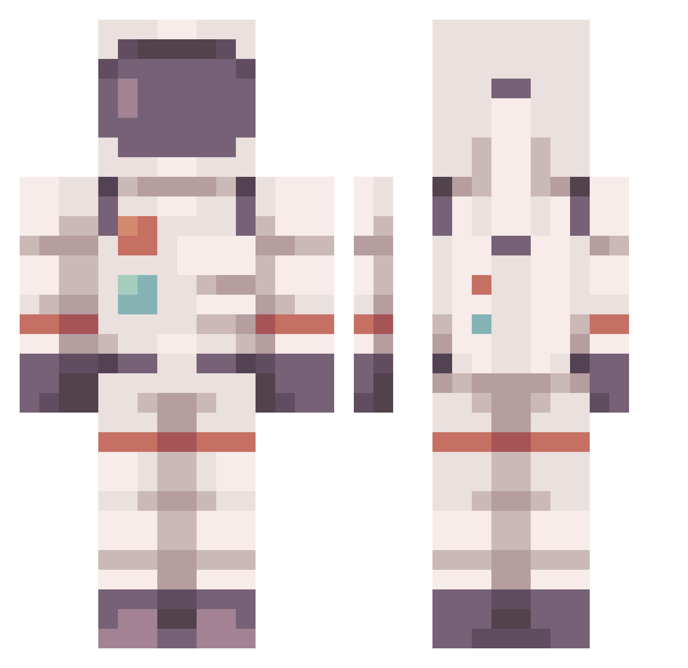 valqy Minecraft skin, front and back view