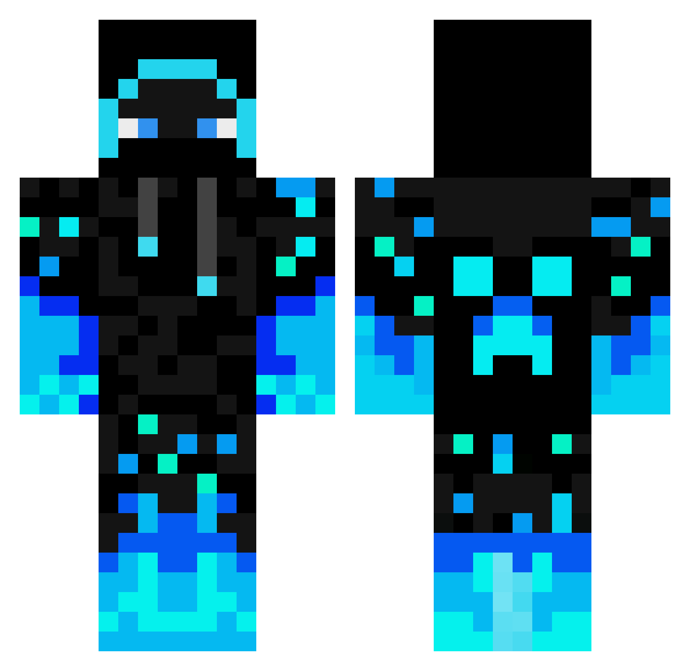 RonlineSlayer Minecraft skin, front and back view