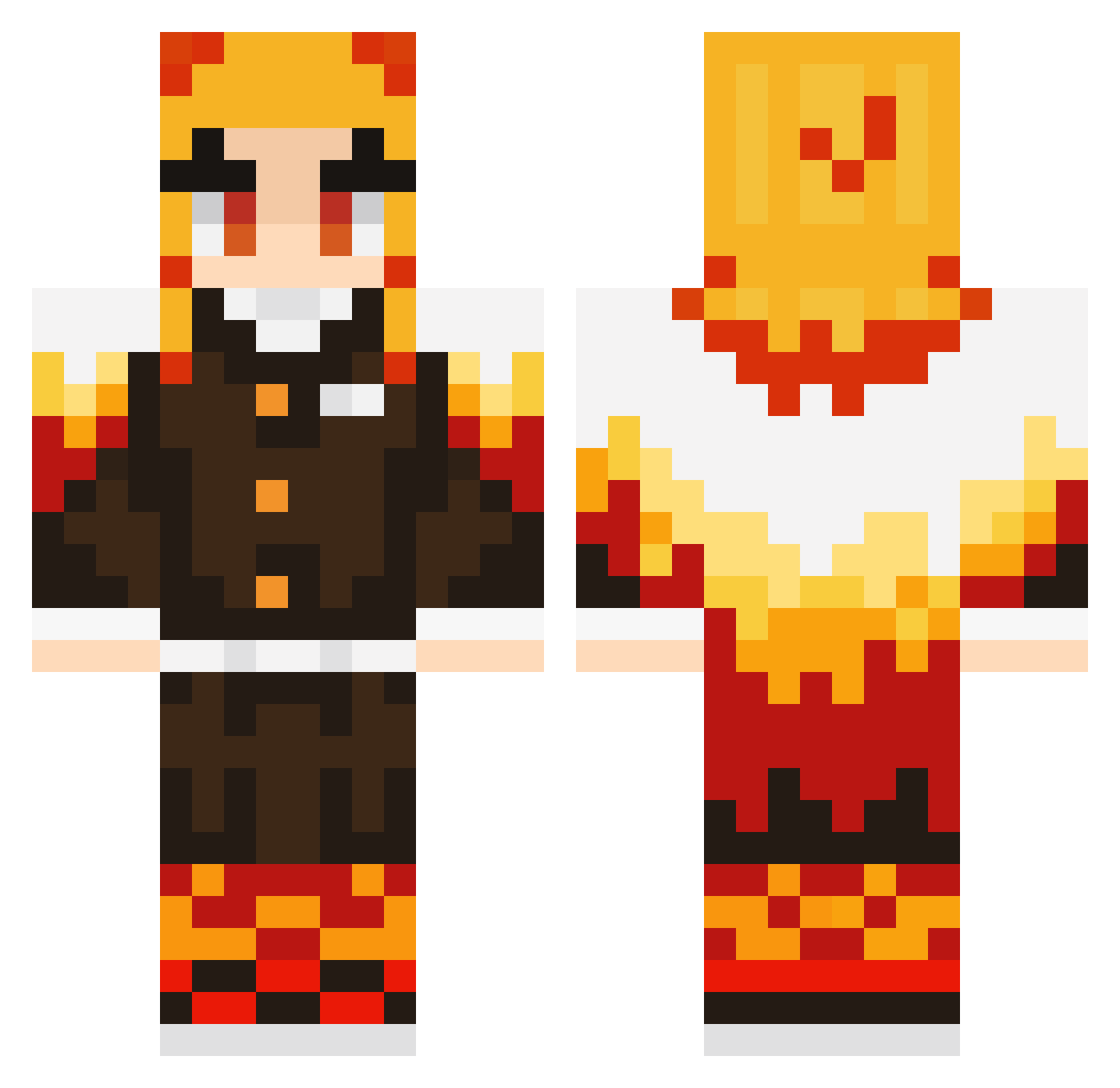 TheJokerZombie Minecraft skin, front and back view