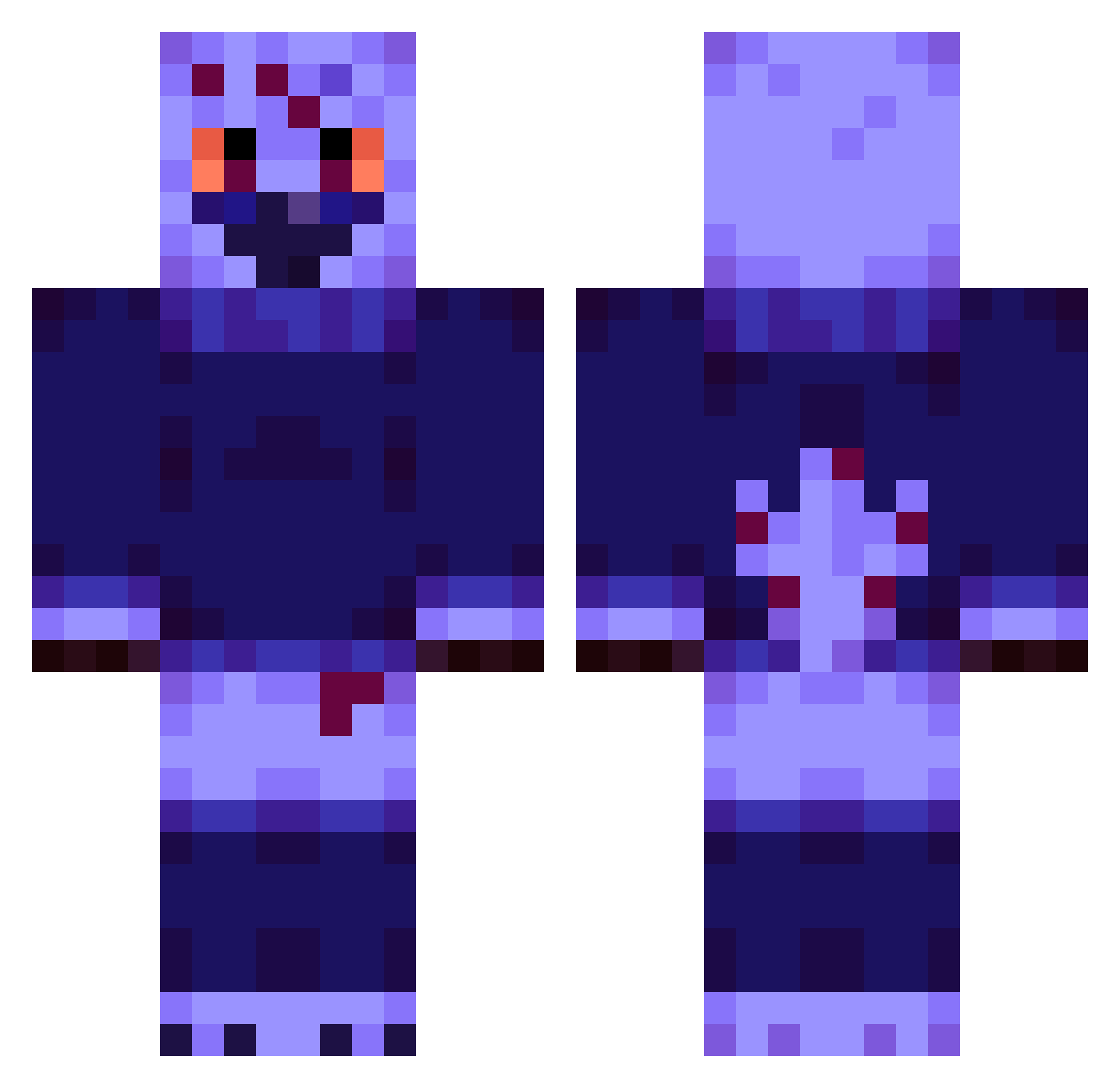 owlwatcher Minecraft skin, front and back view
