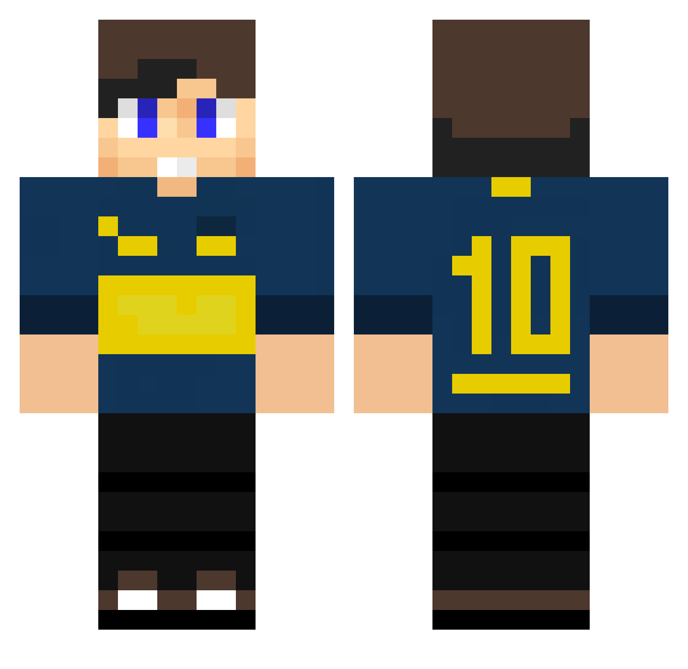 Belen7u7 Minecraft skin, front and back view