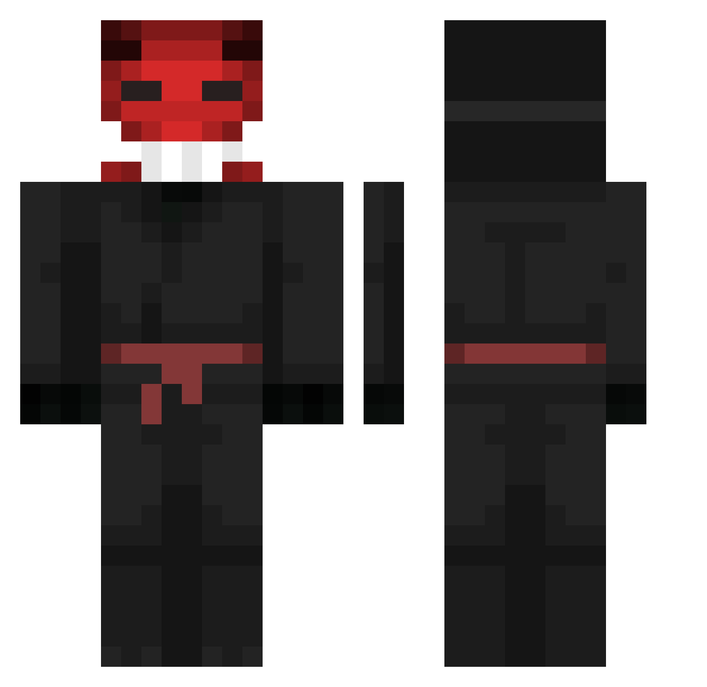 Zayebe Minecraft skin, front and back view