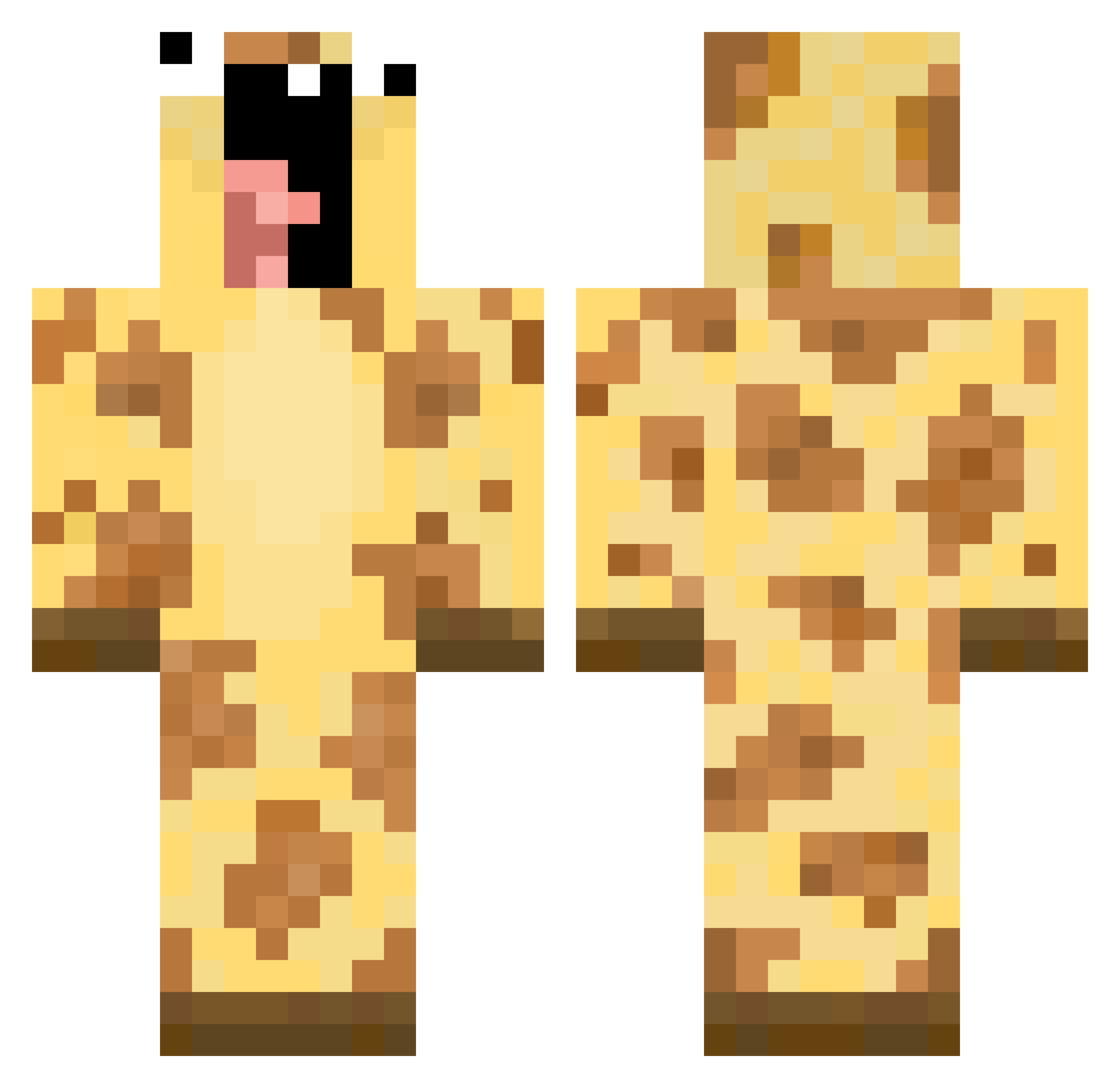 Slapya Minecraft skin, front and back view