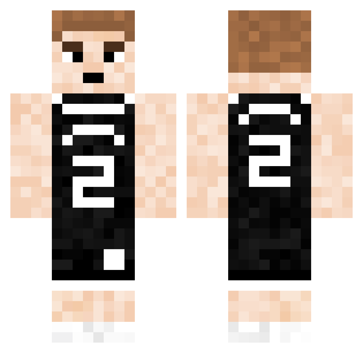 SmellySkunk12345 Minecraft skin, front and back view