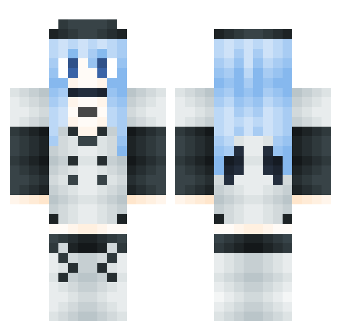 BadMarius Minecraft skin, front and back view
