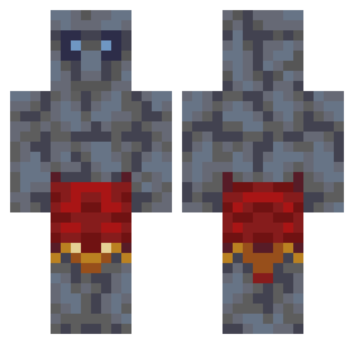 Zivzx Minecraft skin, front and back view