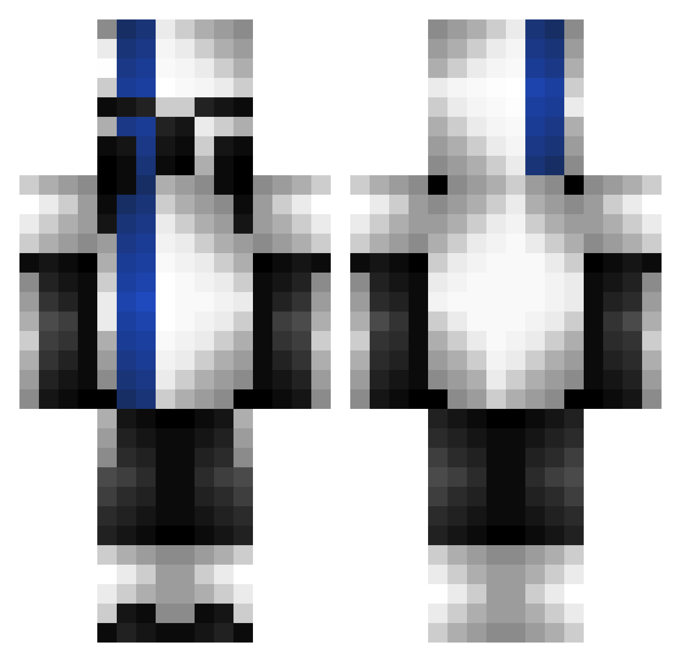 Ludicity Minecraft skin, front and back view