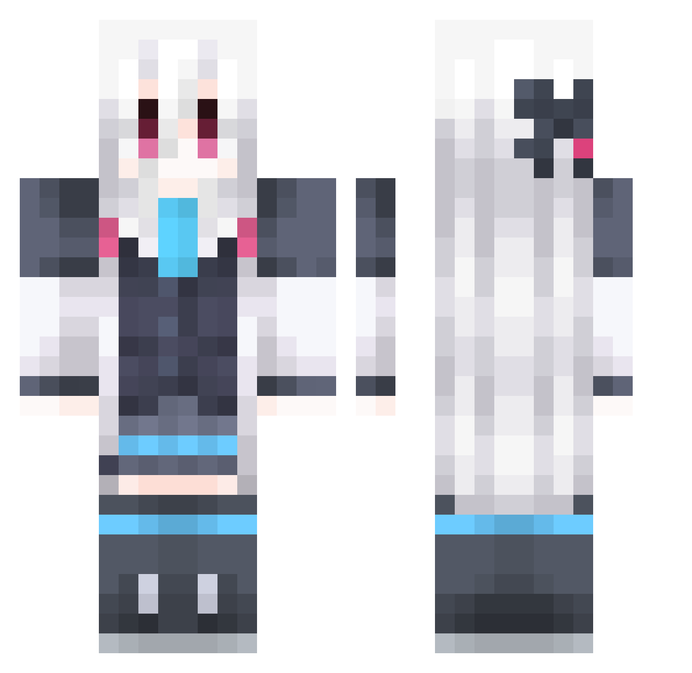 Tksre Minecraft skin, front and back view