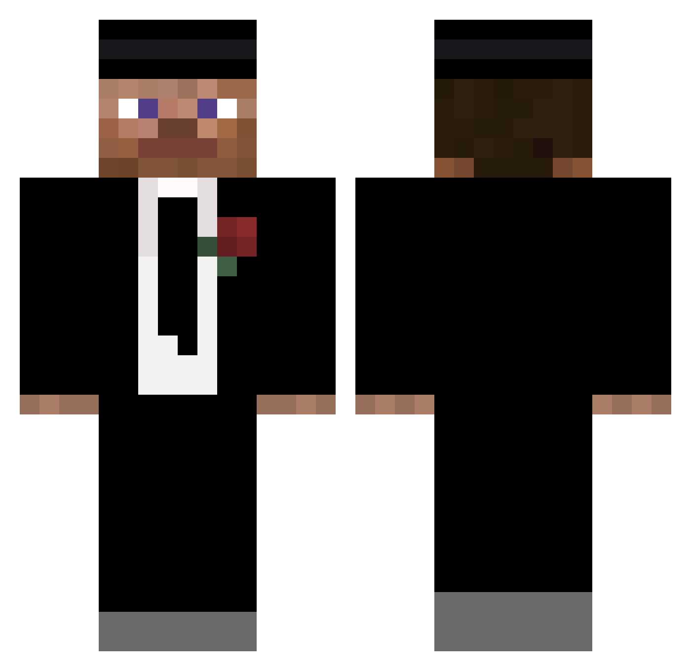 PhoenixLiko Minecraft skin, front and back view