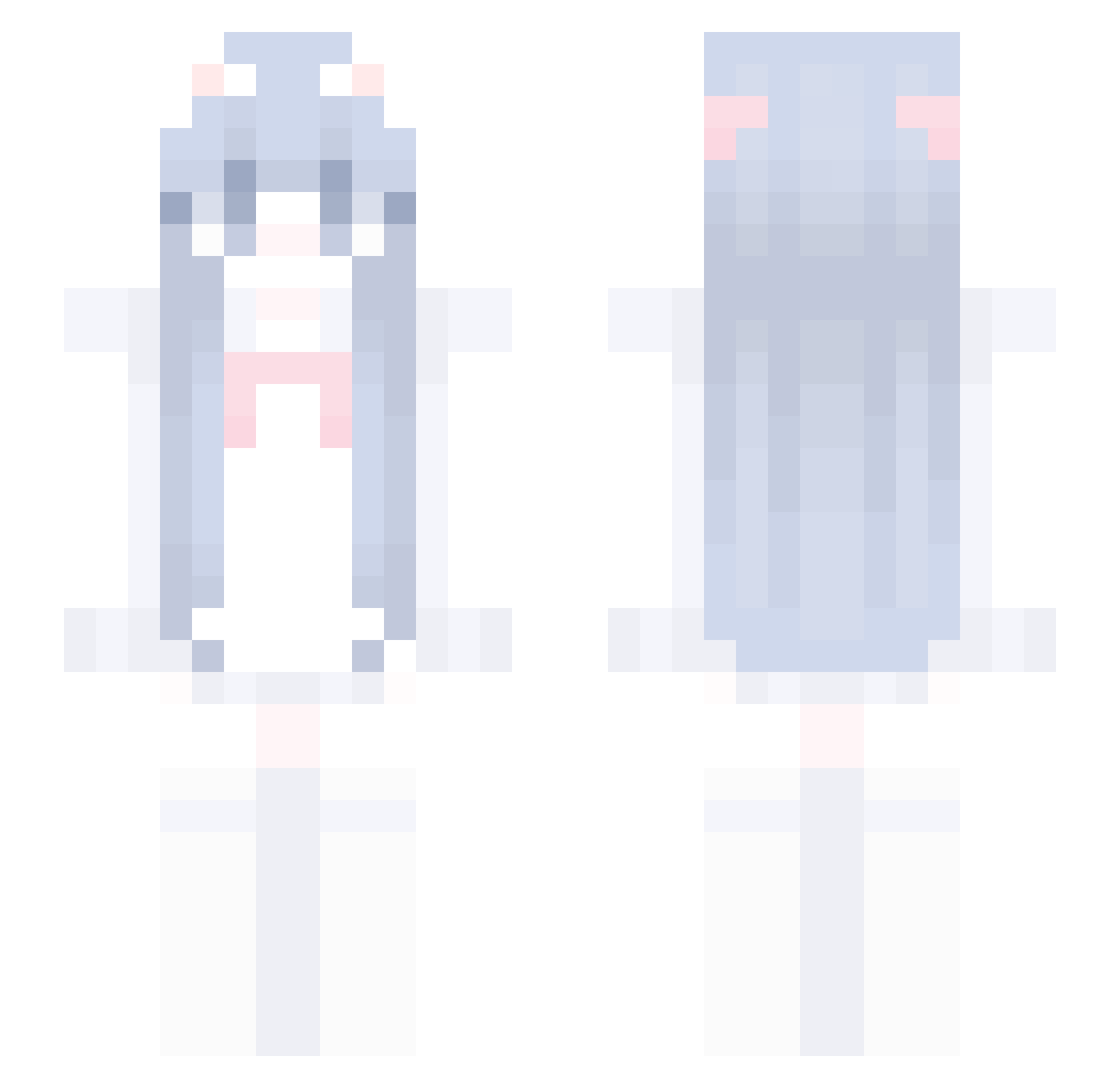Moonpicking Minecraft skin, front and back view