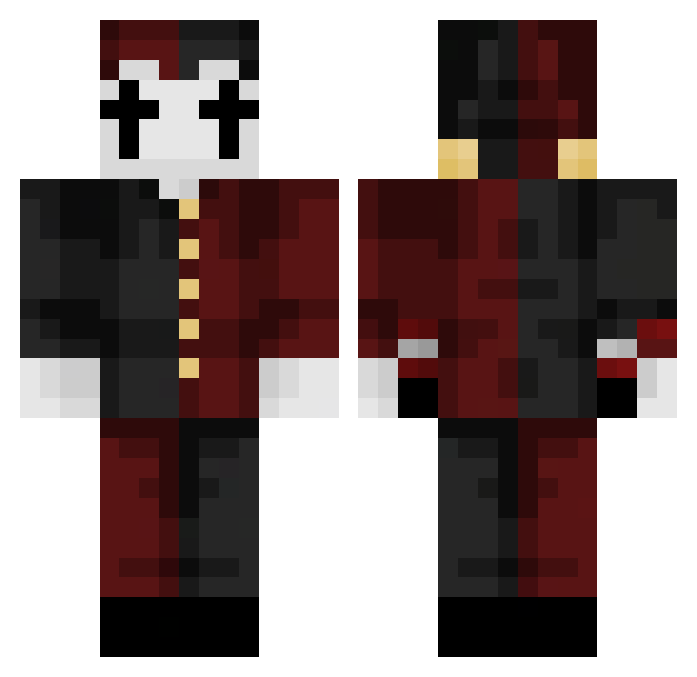 k111rka Minecraft skin, front and back view