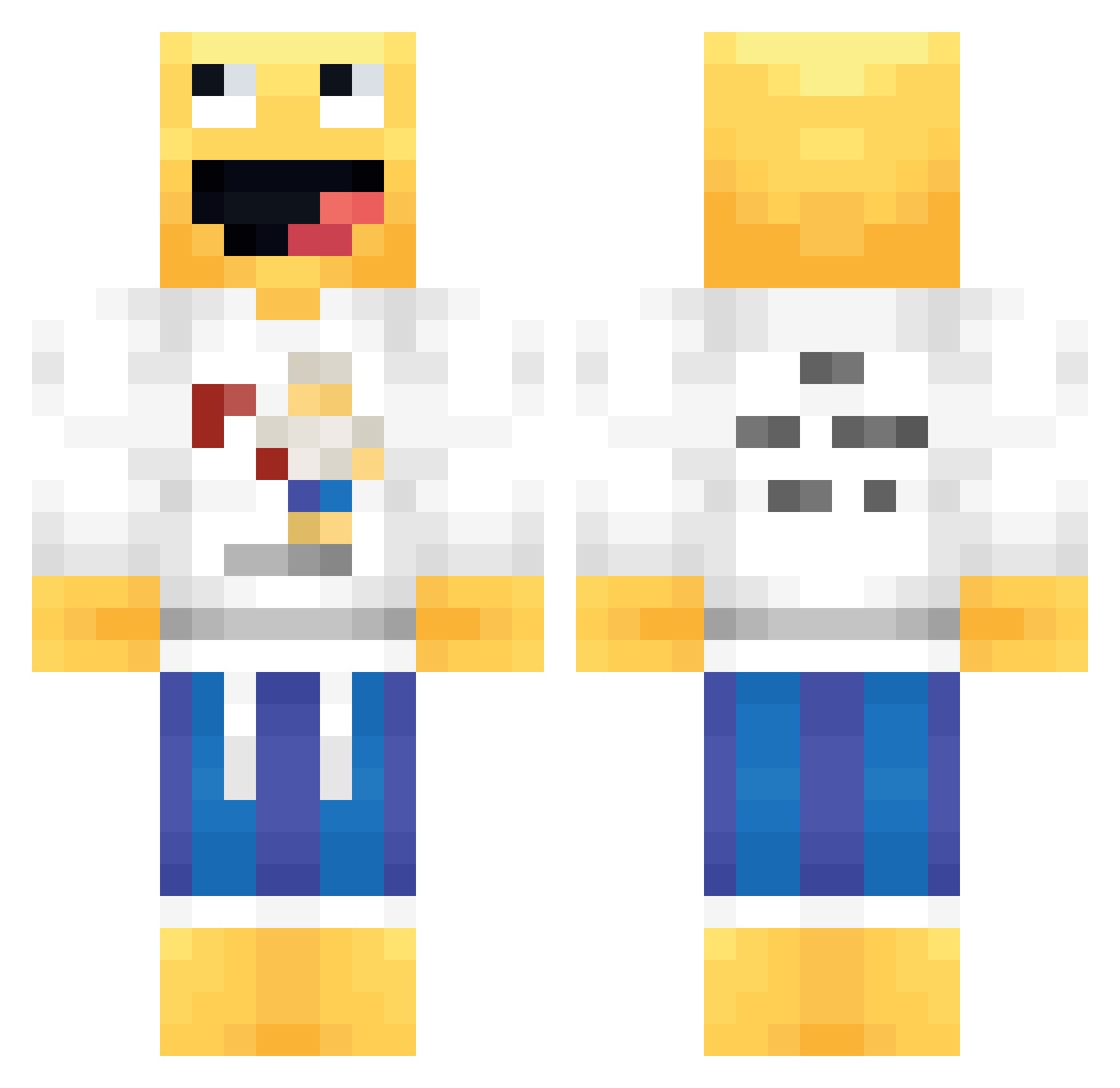 Kadestinator Minecraft skin, front and back view