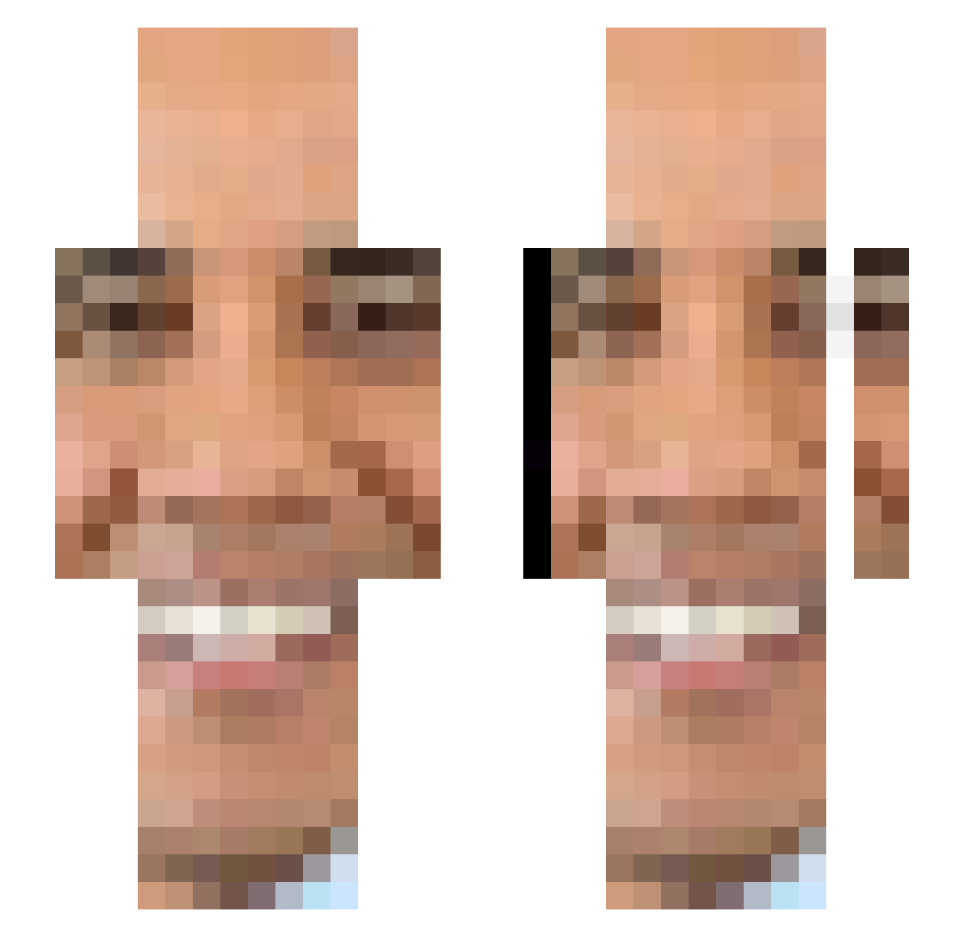 howlter Minecraft skin, front and back view