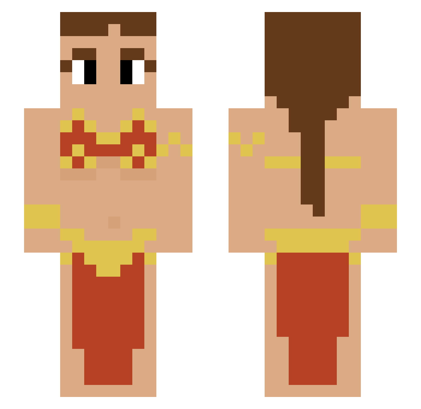 Marzipan Minecraft skin, front and back view
